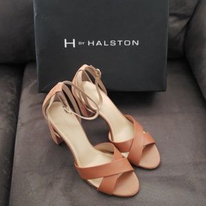 H by Halston New Suede Heels 10in Cognac.